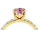 Yellow gold Oval Cut Cut Diamond Pavé Band with Four-Prong Setting_4