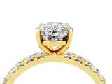 Yellow gold Oval Cut Cut Diamond Pavé Band with Four-Prong Setting_4