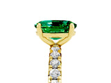Yellow gold Oval Cut Cut Diamond Pavé Band with Four-Prong Setting_5