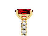 Yellow gold Oval Cut Cut Diamond Pavé Band with Four-Prong Setting_5