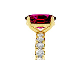 Yellow gold Oval Cut Cut Diamond Pavé Band with Four-Prong Setting_5