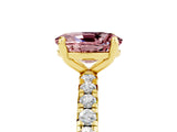 Yellow gold Oval Cut Cut Diamond Pavé Band with Four-Prong Setting_5