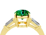 Yellow gold Oval Cut Cut Diamond Ring with Tapered Baguette Side Stones in Four-Prong Setting_4