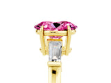 Yellow gold Oval Cut Cut Diamond Ring with Tapered Baguette Side Stones in Four-Prong Setting_5