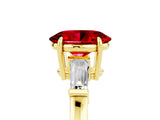 Yellow gold Oval Cut Cut Diamond Ring with Tapered Baguette Side Stones in Four-Prong Setting_5