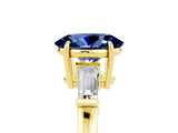Yellow gold Oval Cut Cut Diamond Ring with Tapered Baguette Side Stones in Four-Prong Setting_5
