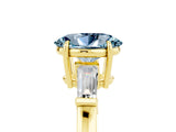 Yellow gold Oval Cut Cut Diamond Ring with Tapered Baguette Side Stones in Four-Prong Setting_5