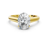 Yellow gold Oval Cut Cut Diamond Solitaire Engagement Ring with Tapered Plain Band and Four-Prong Setting_15