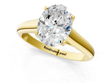 Yellow gold Oval Cut Cut Diamond Solitaire Engagement Ring with Tapered Plain Band and Four-Prong Setting_16