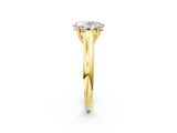 Yellow gold Oval Cut Cut Diamond Solitaire Engagement Ring with Tapered Plain Band and Four-Prong Setting_17