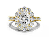 Yellow gold Oval Cut Cut Halo Diamond Pavé Engagement Ring with Milgrain Detailing_15