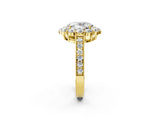 Yellow gold Oval Cut Cut Halo Diamond Pavé Engagement Ring with Milgrain Detailing_17