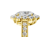 Yellow gold Oval Cut Cut Halo Diamond Pavé Engagement Ring with Milgrain Detailing_20