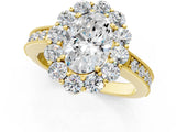 Yellow gold Oval Cut Cut Halo Diamond Pavé Engagement Ring with Milgrain Detailing_4