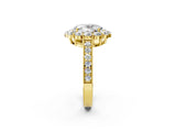 Yellow gold Oval Cut Cut Halo Diamond Pavé Engagement Ring with Milgrain Detailing_5