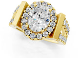 Yellow gold Oval Cut Cut Halo Split Shank Prong Set Ring_4