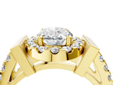Yellow gold Oval Cut Cut Halo Split Shank Prong Set Ring_7