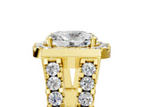 Yellow gold Oval Cut Cut Halo Split Shank Prong Set Ring_8