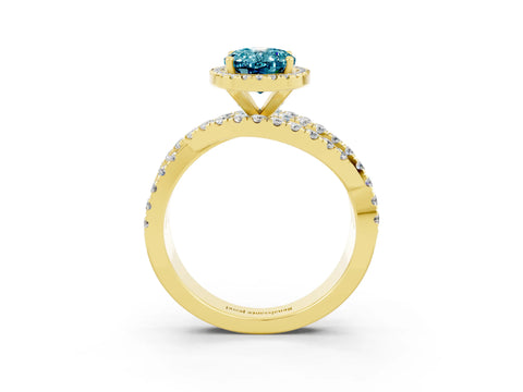 Yellow gold Oval Cut Cut Halo Split Shank Prong Setting Ring_3