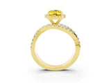 Yellow gold Oval Cut Cut Halo Split Shank Prong Setting Ring_3
