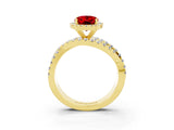 Yellow gold Oval Cut Cut Halo Split Shank Prong Setting Ring_3