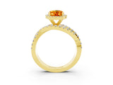 Yellow gold Oval Cut Cut Halo Split Shank Prong Setting Ring_3