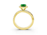 Yellow gold Oval Cut Cut Halo Split Shank Prong Setting Ring_3