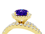Yellow gold Oval Cut Cut Halo Split Shank Prong Setting Ring_4