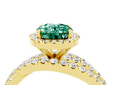Yellow gold Oval Cut Cut Halo Split Shank Prong Setting Ring_4