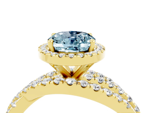 Yellow gold Oval Cut Cut Halo Split Shank Prong Setting Ring_4