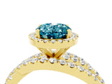 Yellow gold Oval Cut Cut Halo Split Shank Prong Setting Ring_4