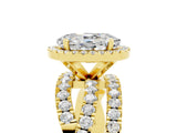 Yellow gold Oval Cut Cut Halo Split Shank Prong Setting Ring_5