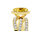 Yellow gold Oval Cut Cut Halo Split Shank Prong Setting Ring_5