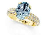 Yellow gold Oval Cut Cut Pave Diamond Engagement Ring with Channel Set Band and Four-Prong Setting_1