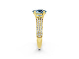 Yellow gold Oval Cut Cut Pave Diamond Engagement Ring with Channel Set Band and Four-Prong Setting_2