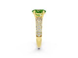 Yellow gold Oval Cut Cut Pave Diamond Engagement Ring with Channel Set Band and Four-Prong Setting_2