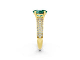 Yellow gold Oval Cut Cut Pave Diamond Engagement Ring with Channel Set Band and Four-Prong Setting_2
