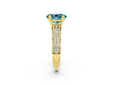 Yellow gold Oval Cut Cut Pave Diamond Engagement Ring with Channel Set Band and Four-Prong Setting_2