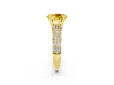Yellow gold Oval Cut Cut Pave Diamond Engagement Ring with Channel Set Band and Four-Prong Setting_2