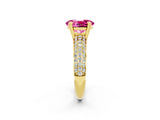 Yellow gold Oval Cut Cut Pave Diamond Engagement Ring with Channel Set Band and Four-Prong Setting_2