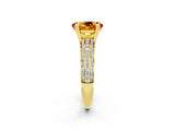 Yellow gold Oval Cut Cut Pave Diamond Engagement Ring with Channel Set Band and Four-Prong Setting_2