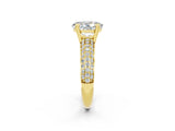 Yellow gold Oval Cut Cut Pave Diamond Engagement Ring with Channel Set Band and Four-Prong Setting_2