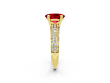 Yellow gold Oval Cut Cut Pave Diamond Engagement Ring with Channel Set Band and Four-Prong Setting_2