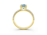 Yellow gold Oval Cut Cut Pave Diamond Engagement Ring with Channel Set Band and Four-Prong Setting_3