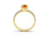 Yellow gold Oval Cut Cut Pave Diamond Engagement Ring with Channel Set Band and Four-Prong Setting_3
