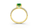 Yellow gold Oval Cut Cut Pave Diamond Engagement Ring with Channel Set Band and Four-Prong Setting_3