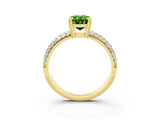 Yellow gold Oval Cut Cut Pave Diamond Engagement Ring with Channel Set Band and Four-Prong Setting_3