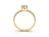 Yellow gold Oval Cut Cut Pave Diamond Engagement Ring with Channel Set Band and Four-Prong Setting_3