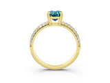 Yellow gold Oval Cut Cut Pave Diamond Engagement Ring with Channel Set Band and Four-Prong Setting_3