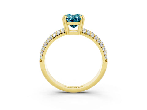 Yellow gold Oval Cut Cut Pave Diamond Engagement Ring with Channel Set Band and Four-Prong Setting_3